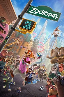 Zootopia 2 poster — Judy Hopps and Nick Wilde on a Zootopia street sign